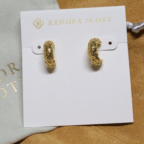 Kendra Scott - Harper Gold Huggie Earrings - Picture 1 of 3
